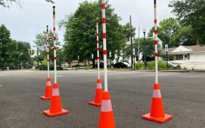 Traffic cones and collapsible poles