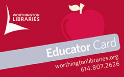 Red Educator Card with apple