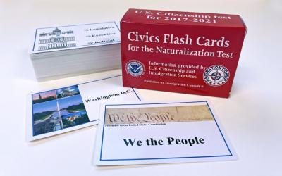Civics flashcards for the U.S. naturalization test