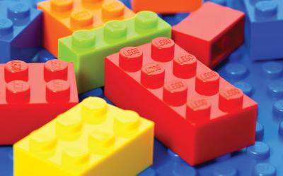 Multi-colored LEGO bricks.