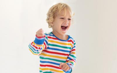 Child dancing in pajamas