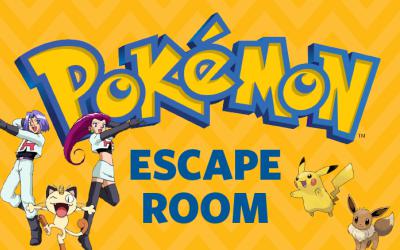 Pokemon characters surround the words Pokemon Escape Room
