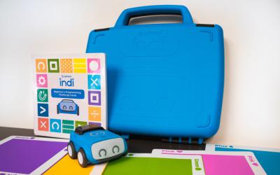 Sphero indi kit, including robot, color tiles, case and challenge cards