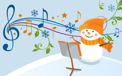 Snowman singing concept